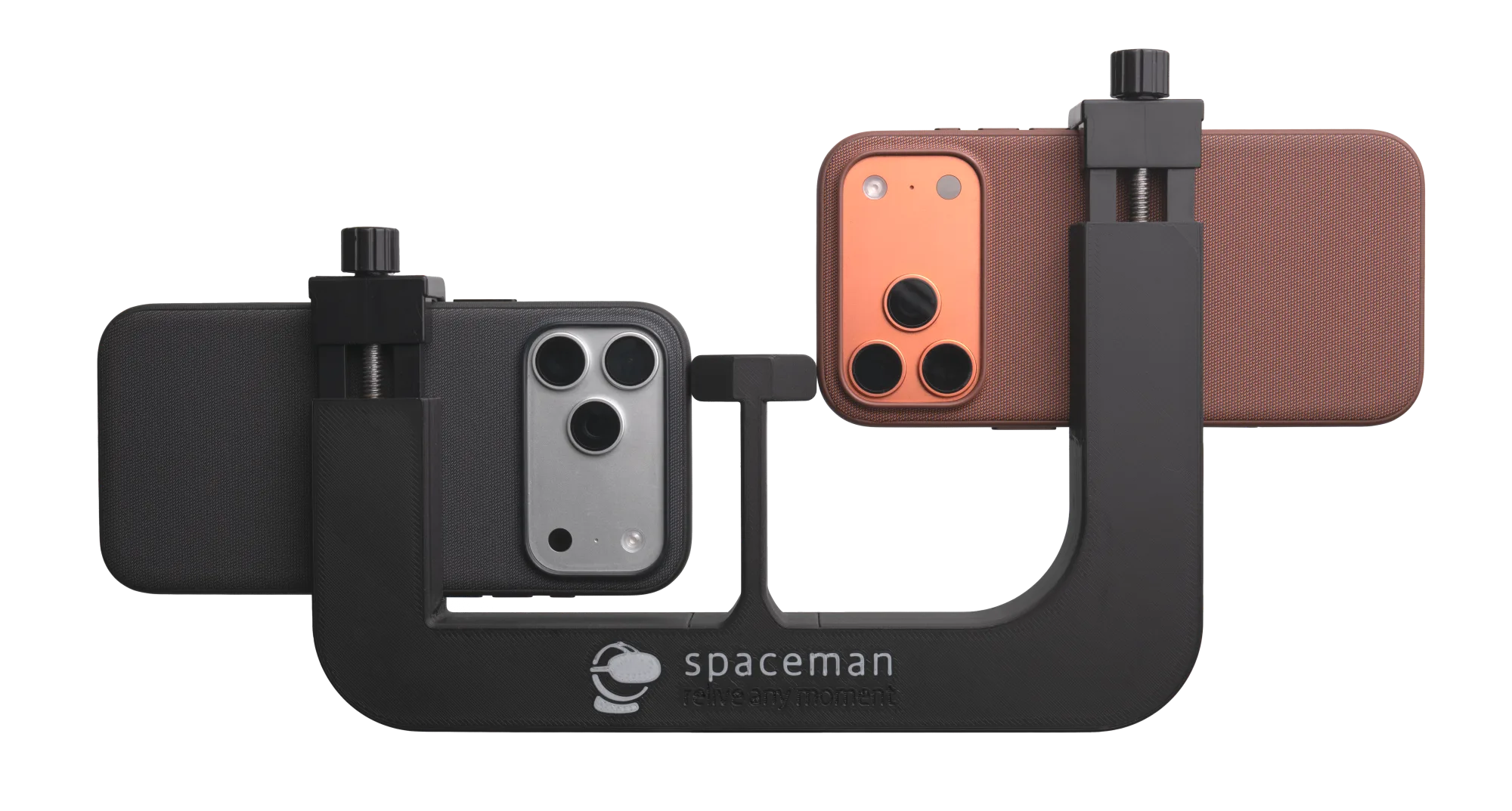 Spaceman device with two iPhones mounted